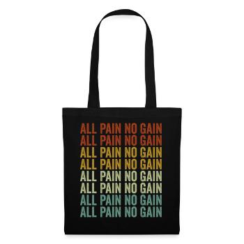 Toute la douleur sans gain Entraînement Powerlifting Gym Fitness - Sac en tissu - noir - Devant