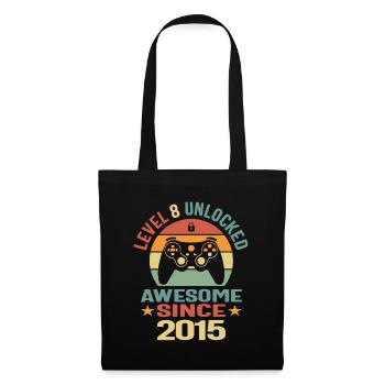 Level 8 Unlocked Awesome 2015 Video Gamer 8th - Tote Bag - black - Front