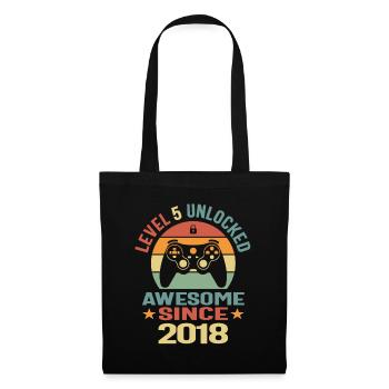 Level 5 Unlocked Awesome 2018 Video Gamer 5th - Tote Bag - black - Front