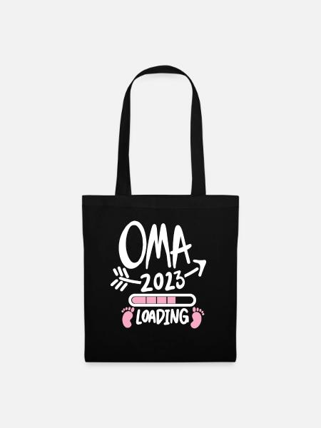 Oma 2023 - Werdende Oma 2023 - Oma Loading - Stoffbeutel - Schwarz