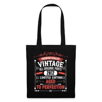 2012 Année de naissance Né Anniversaire Vintage - Sac en tissu - noir - Devant