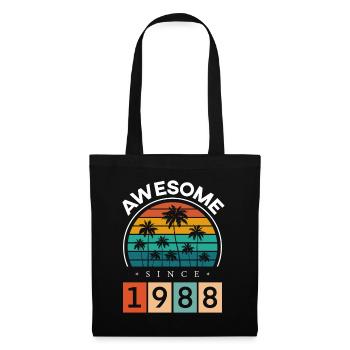 1988 Né Anniversaire Année de naissance millésime - Sac en tissu - noir - Devant