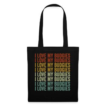J’adore mes perruches Perruches Budgerigars - Sac en tissu - noir - Devant