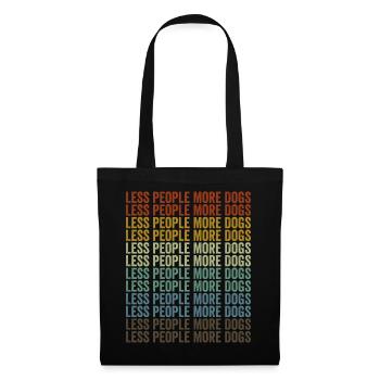 Moins de gens plus de chiens amoureux des chiens Hundeli - Sac en tissu - noir - Devant