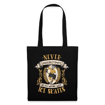 Eishockey Eishockeyspielerin Wintersport Geschenk - Stoffbeutel - Schwarz - Vorne