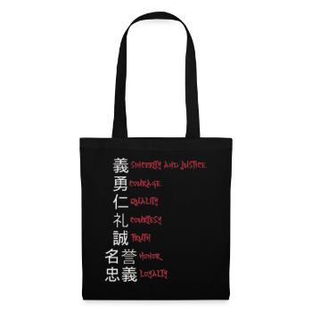 Japan - 7 Tugende der Samurai japanisch Streetwear - Stoffbeutel - Schwarz - Vorne