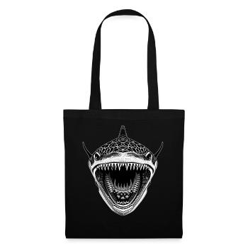 Great shark with open mouth - Tote Bag - black - Front