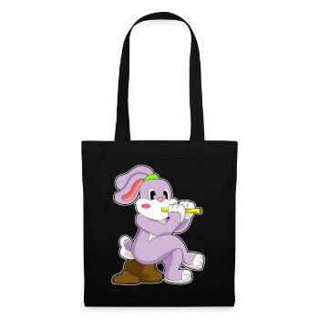 Musique de flûte Bunny Musician - Sac en tissu - noir - Devant