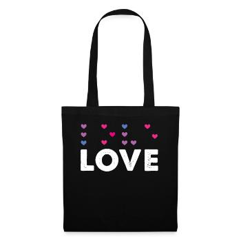 Heart Love Braille Alphabet Braille Language - Tote Bag - black - Front