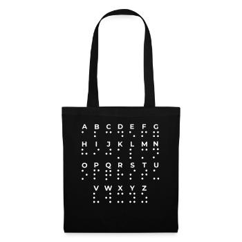 Braille Love Braille Language Braille Alphabet - Sac en tissu - noir - Devant