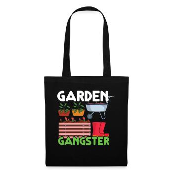 Garten Gangster Pflanzen Bauer Hobbygärtner - Stoffbeutel - Schwarz - Vorne