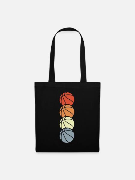 Vintage Basketball Bälle - Stoffbeutel - Schwarz