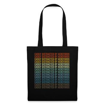 Facilement distrait par les bovins Hereford de Hereford - Sac en tissu - noir - Devant