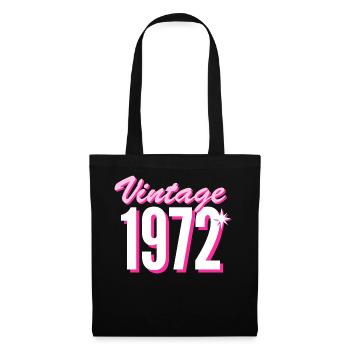 1972 Jahrgang Baujahr Vintage Geschenkidee Retro - Stoffbeutel - Schwarz - Vorne