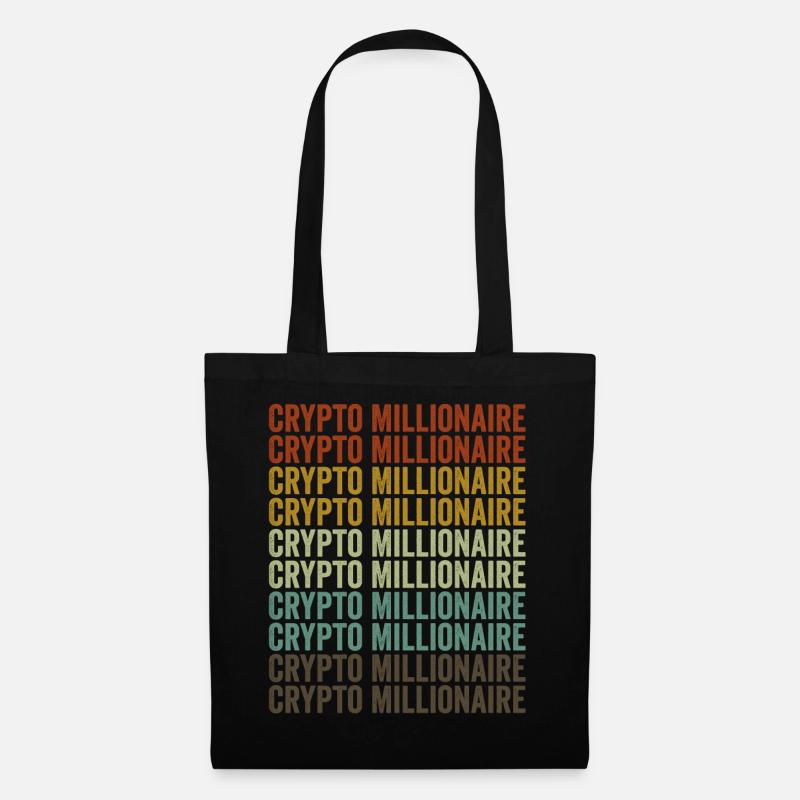 Krypto Millionär Bitcoin Kryptowährung - Stoffbeutel - Schwarz