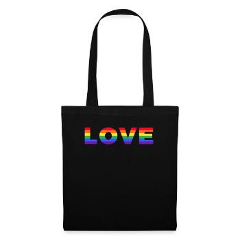 L’amour dans le drapeau arc-en-ciel, Couleurs, LGBTQ + - Sac en tissu - noir - Devant
