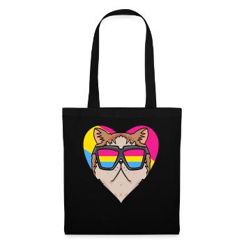 Pansexuell Katze Exotische Kurzhaarkatze Herz Gesc - Stoffbeutel - Schwarz - Vorne