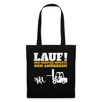 Run Master Wants Enjoy Truck Forklift Driver - Tote Bag - black - Front
