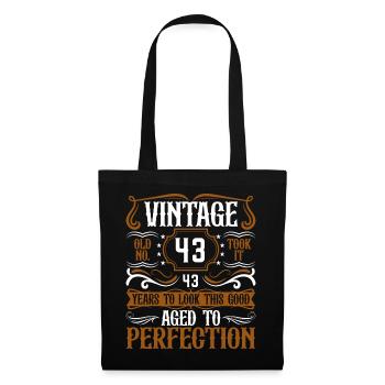 43rd Birthday Vintage Retro - Tote Bag - black - Front