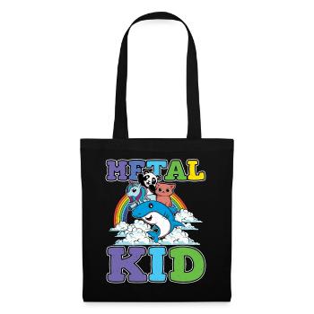 Licorne Requin Panda Chat Amour Musique Rock Métal Enfant - Sac en tissu - noir - Devant