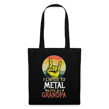 Metal mit Opa Metal Kid Music Lover Rocker - Stoffbeutel - Schwarz - Vorne