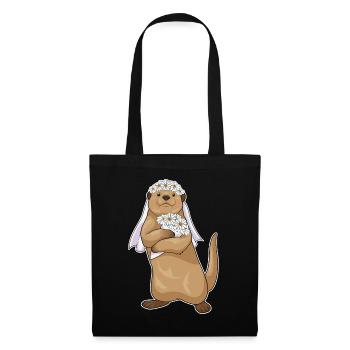 Mariage de fleurs de la mariée à la loutre - Sac en tissu - noir - Devant