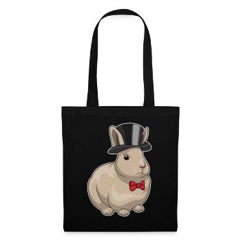 Hase Bräutigam Zylinder Hochzeit - Stoffbeutel - Schwarz - Vorne