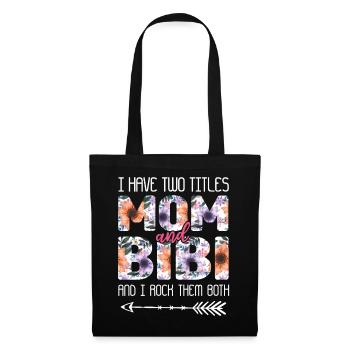 Two Titles Mom Rock Them Both Floral Mother's Day - Tote Bag - black - Front