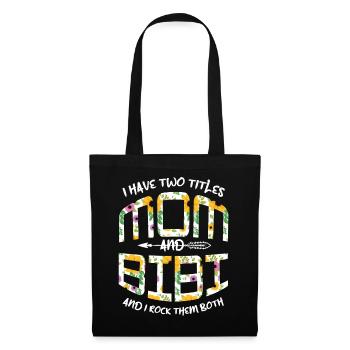 Two Titles Mom Rock Them Both Flower Mother's Day - Tote Bag - black - Front