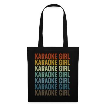 Karaoke Girl Lustige Karaoke Musikliebhaber Sänger - Stoffbeutel - Schwarz - Vorne