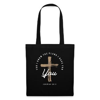 Religious Bible Verse Cross Jeremiah 29:11 - Tote Bag - black - Front