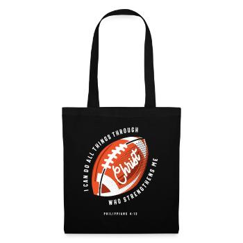 Christian Football Religious Philippians 4:13 - Tote Bag - black - Front