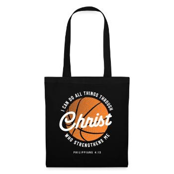 Christian Basketball Religious Philippians 4:13 - Tote Bag - black - Front