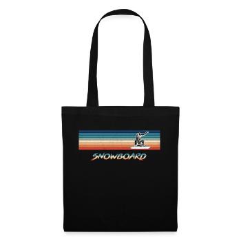 Snowboard Retro Vintage Snowboarder - Stoffbeutel - Schwarz - Vorne