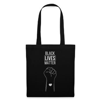 Poing avec soutien cardiaque BLM - Sac en tissu - noir - Devant