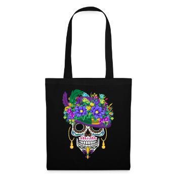 Mardi Gras Costume Dia De Los Muertos Flower Sugar - Tote Bag - black - Front