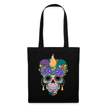 Mardi Gras Costume El Dia De Los Muertos Flower - Tote Bag - black - Front