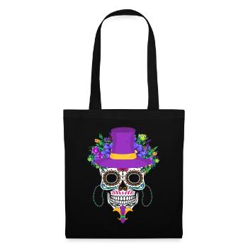 Dia De Los Muertos Mardi Gras Costume Flower Sugar - Tote Bag - black - Front