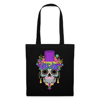 Mardi Gras Costume Dia De Los Muertos Flower Sugar - Tote Bag - black - Front