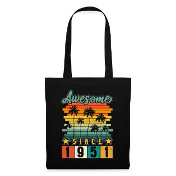 1951 Anniversaire Naissance Année de naissance millésime - Sac en tissu - noir - Devant