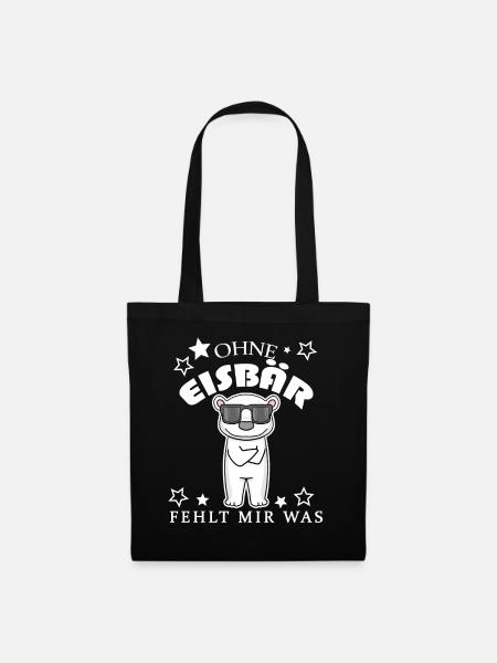 Eisbär Polarbär Bär - Stoffbeutel - Schwarz