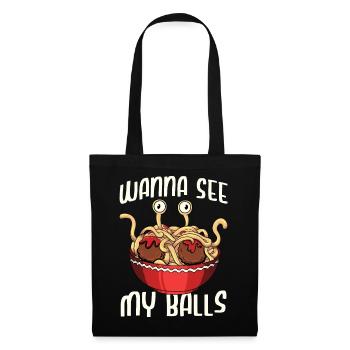 Spaghetti volant Monster FSM Pastafari Pastafar - Sac en tissu - noir - Devant
