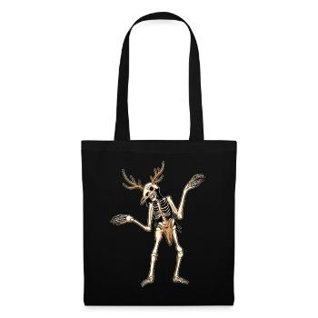 Cryptidcore Aesthetic Wendigo Skeleton - Stoffbeutel - Schwarz - Vorne