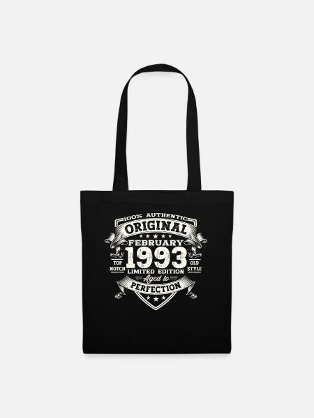 Original Februar Jahrgang 1993 30. Geburtstag Mann - Stoffbeutel - Schwarz
