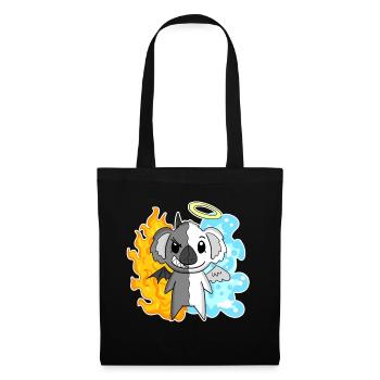 Koala - Engel und Teufel - Stoffbeutel - Schwarz - Vorne