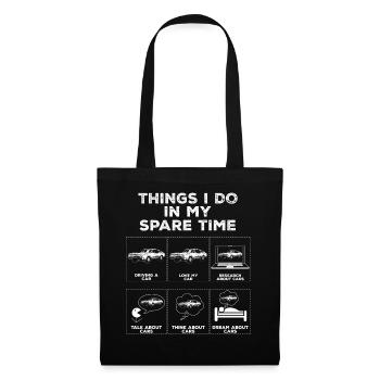 Choses dans mon temps libre cadeau des amoureux de la voiture - Sac en tissu - noir - Devant