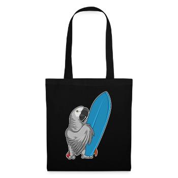 Parrot Surfing Surfboard Summer - Tote Bag - black - Front