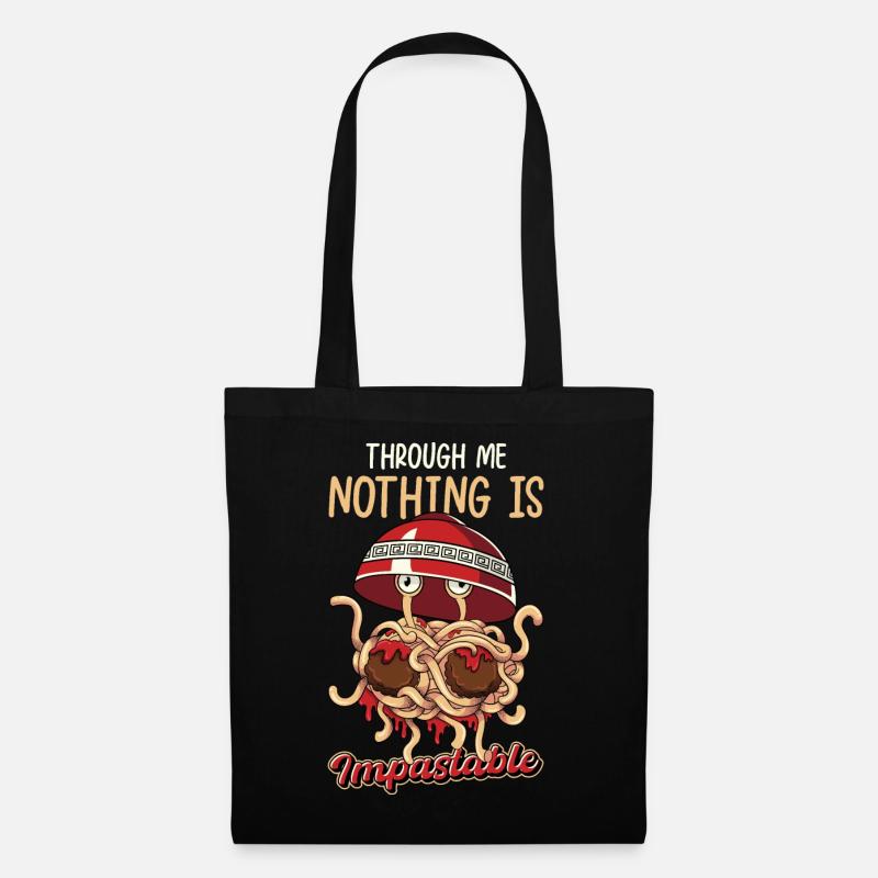 Fliegendes Spaghettimonster Pastafarian Pastafari - Stoffbeutel - Schwarz