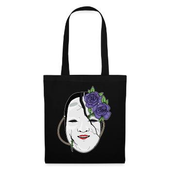 Angura Kei Esthétique japonaise foncée Masque Nô Gothique - Sac en tissu - noir - Devant
