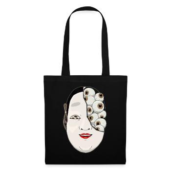 Angura Kei Masque Nô Esthétique Japonaise Foncée - Sac en tissu - noir - Devant